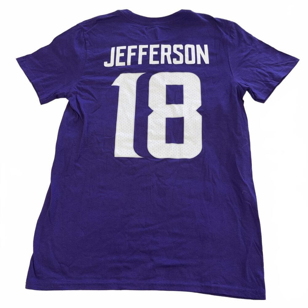Minnesota Vikings Justin Jefferson #18 New Mens Small Purple NFL T-Shirt Jersey - Picture 2 of 6